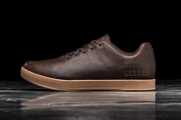 Brown Nobull Brown Leather Men's Trainers | CA Y1396X